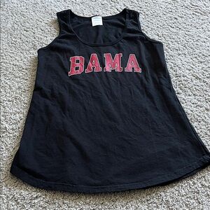 BAMA Black Tank Top with Crimson Lettering